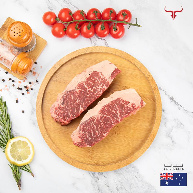 Muscat Livestock Australian Grass-fed Beef 2 steaks of 250gm each AUS Grass-Fed Beef Striploin Steak