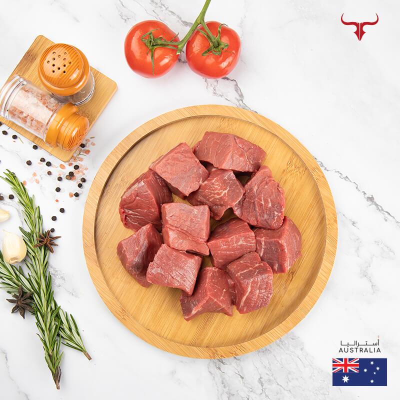 Muscat Livestock Australian Grass-fed Beef 500GM AUS Grass-Fed Low Fat Beef Cubes - 500gm