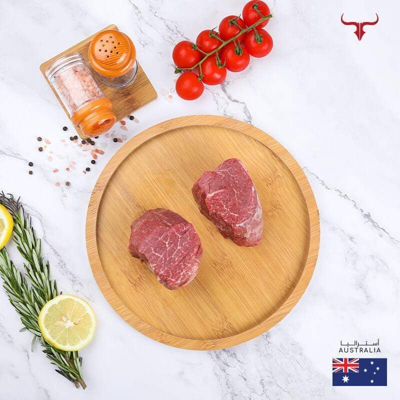 Muscat Livestock Australian Wagyu Beef 2 steaks of 250gm AUS 350 Days Grain-Fed Wagyu Beef Tenderloin Steak MB 4/5