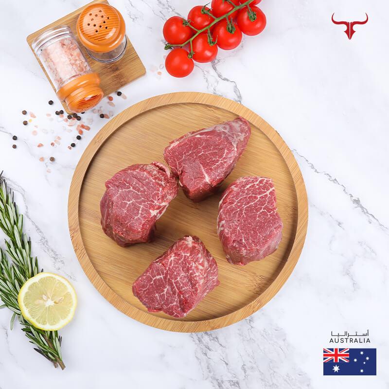 Muscat Livestock Australian Wagyu Beef 2 steaks of 250gm each AUS 350 Days Grain-Fed Wagyu Beef Tenderloin Steak MB 6/7 x 2 steaks