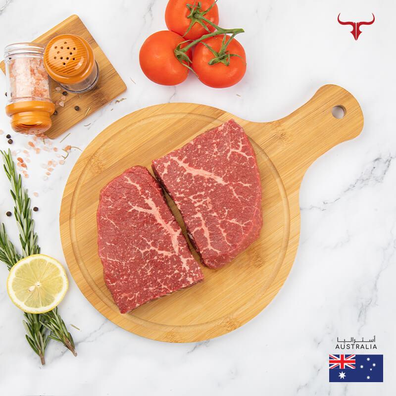 Muscat Livestock Australian Wagyu Beef AUS 350 Days Grain-Fed Wagyu Beef Topside Steak MB 4/5 250gm x 2 steaks