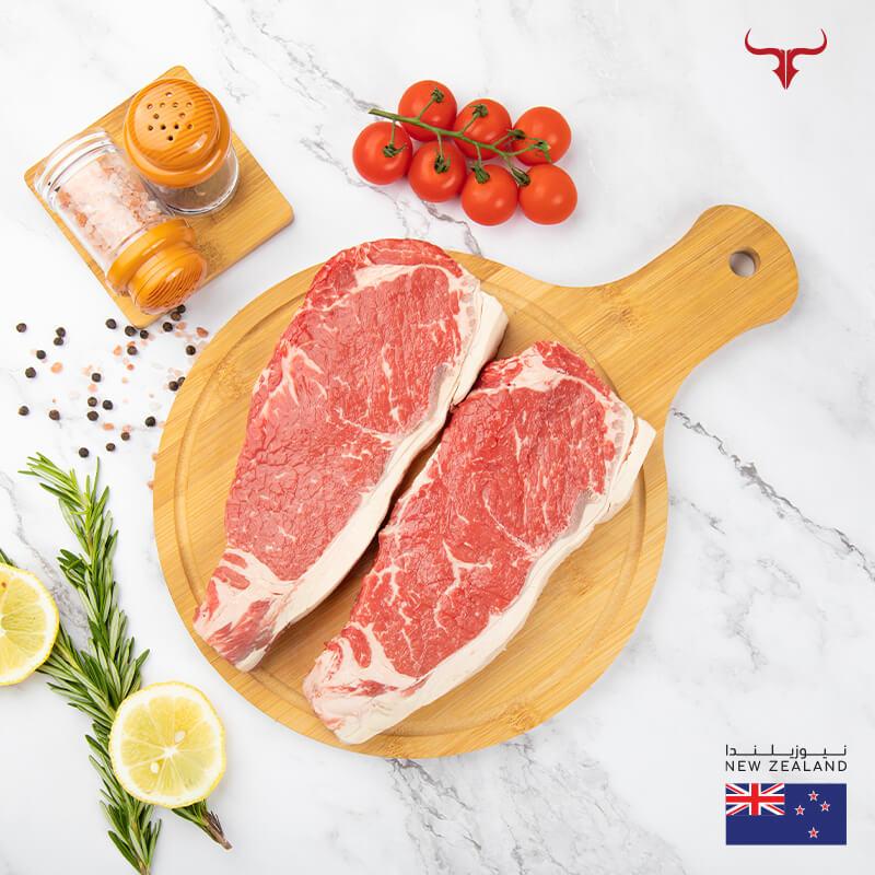 Muscat Livestock New Zealand Grass-fed Beef 2 steaks of 250gm each NZ Grass-Fed Beef Striploin Steak